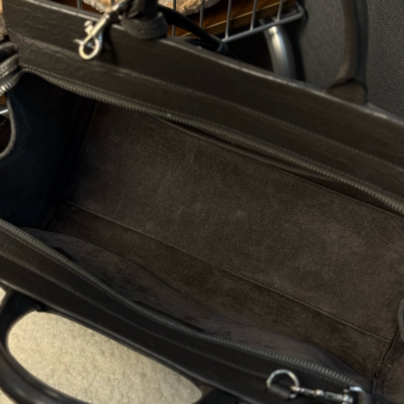 ysl黑色鰐魚壓紋手提斜背包 專櫃十三萬-12