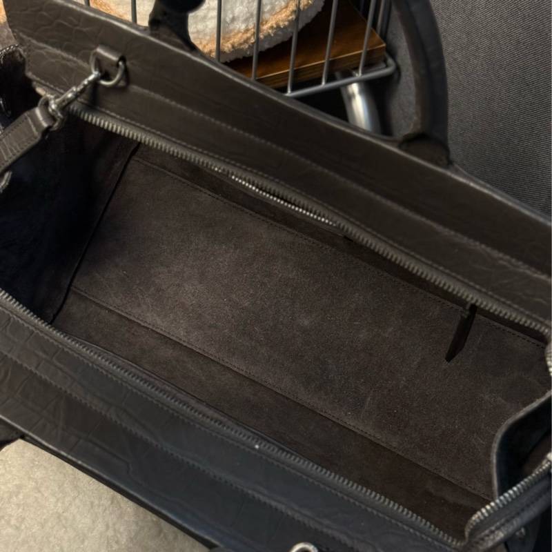 ysl黑色鰐魚壓紋手提斜背包 專櫃十三萬-13