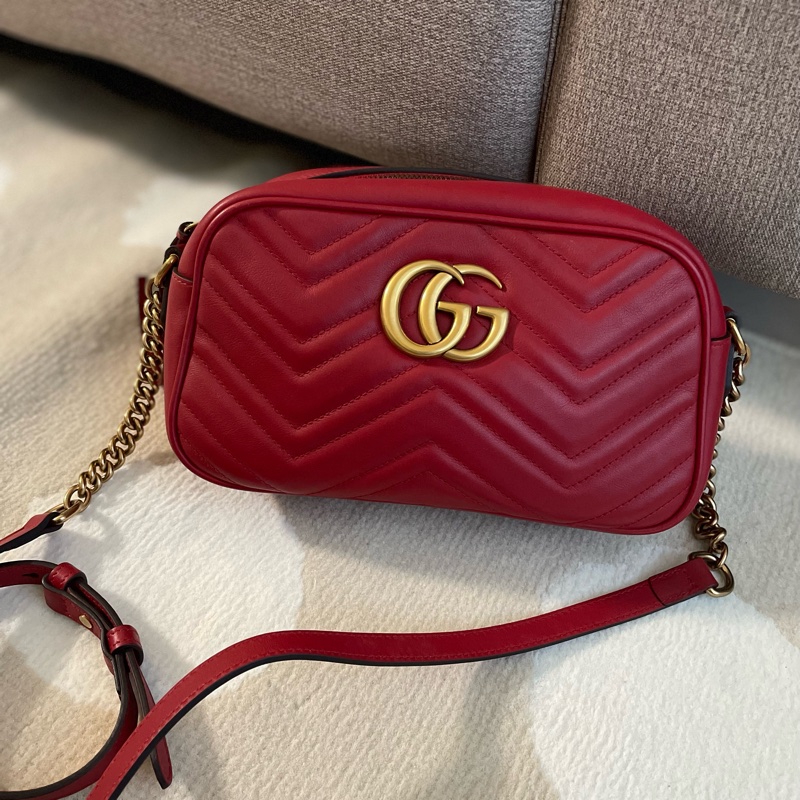 Gucci marmont 紅色相機包-0