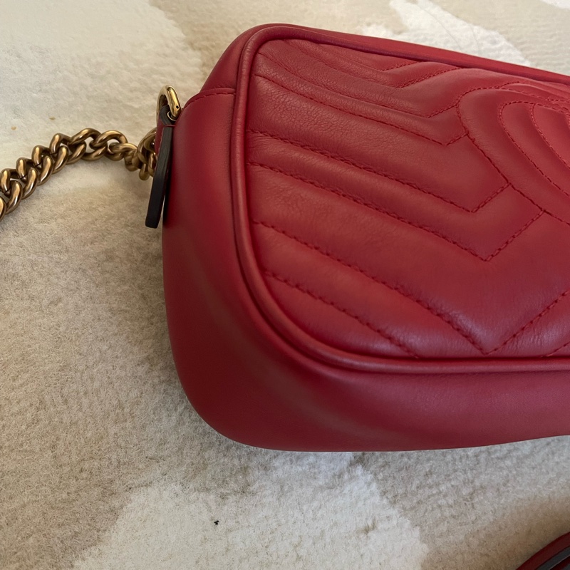 Gucci marmont 紅色相機包-3
