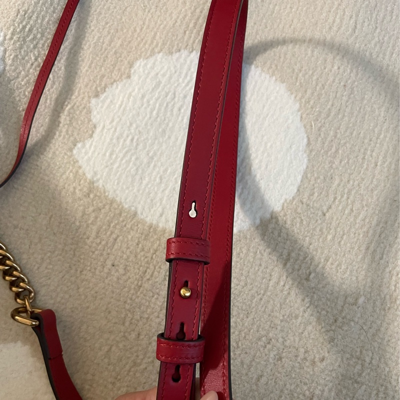 Gucci marmont 紅色相機包-7