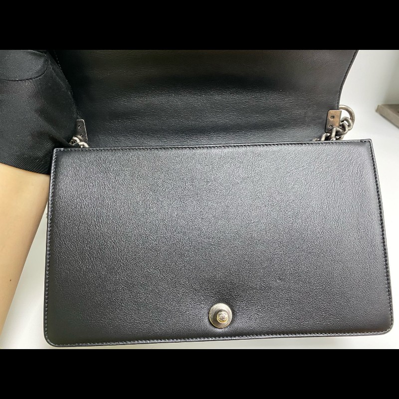 Chanel香奈兒 黑白拼色Leboy 肩背包-15