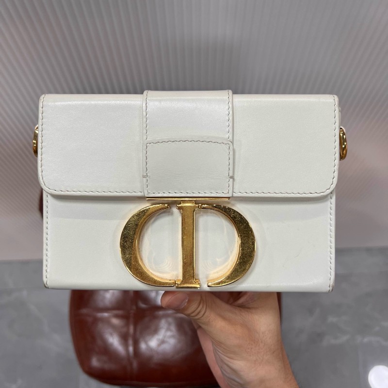 Dior 迪奧 蒙田30 mini 白金全皮盒子包-2
