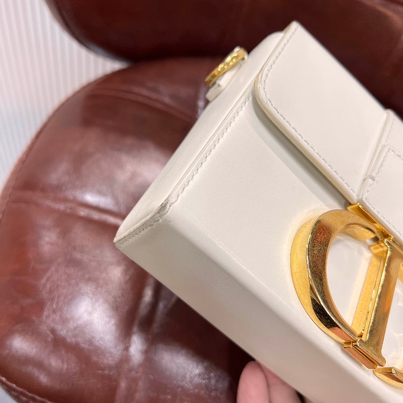 Dior 迪奧 蒙田30 mini 白金全皮盒子包-9