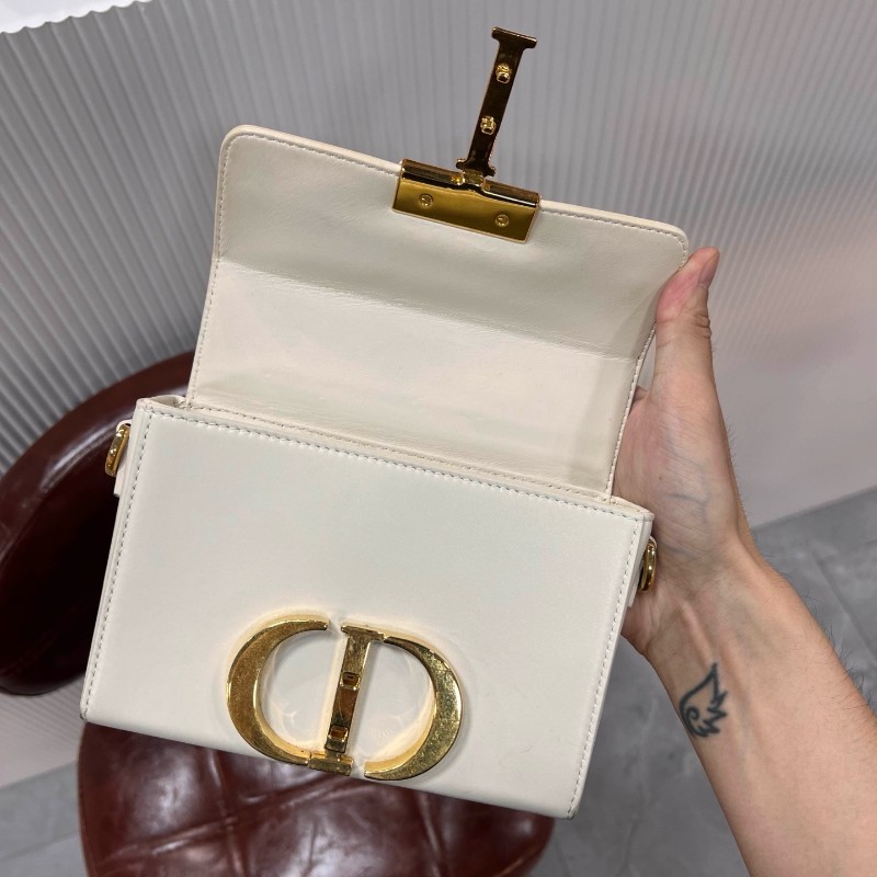 Dior 迪奧 蒙田30 mini 白金全皮盒子包-13