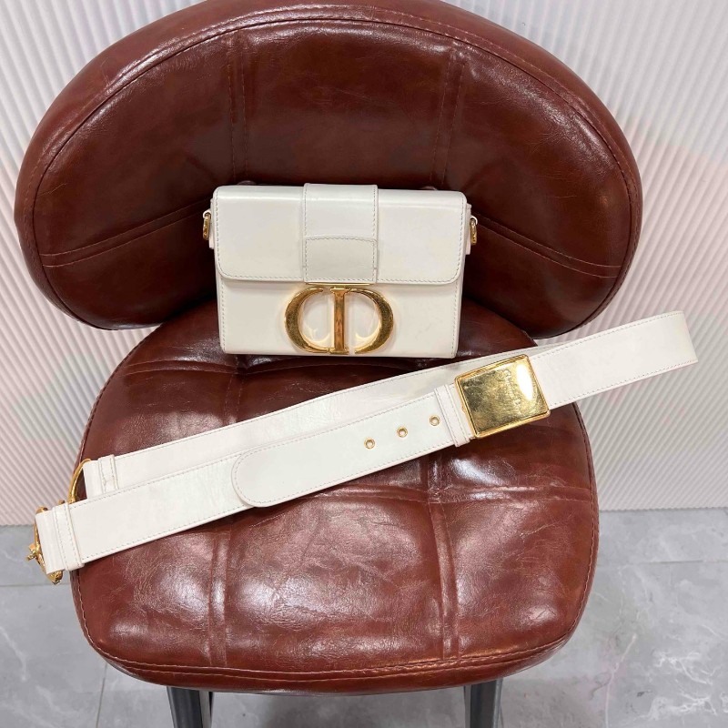 Dior 迪奧 蒙田30 mini 白金全皮盒子包-23