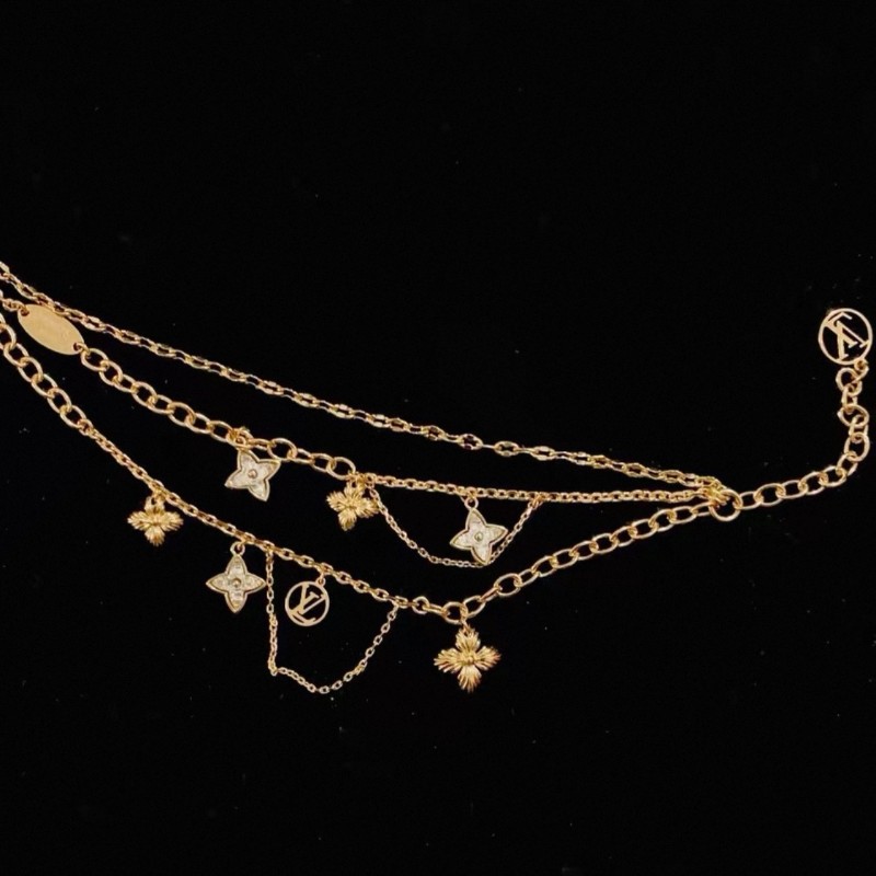 LV 字母花卉水晶多層手鏈-2