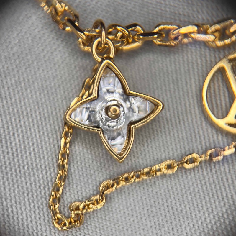 LV 字母花卉水晶多層手鏈-5