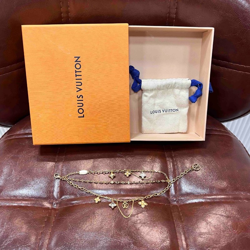 LV 字母花卉水晶多層手鏈-12