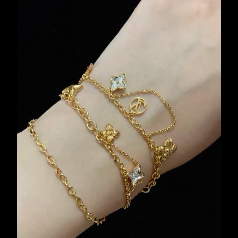 LV 字母花卉水晶多層手鏈-14