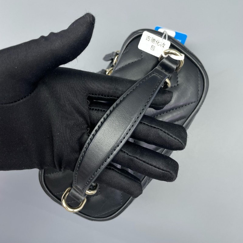 Gucci古馳馬蒙小號化妝包黑色-14