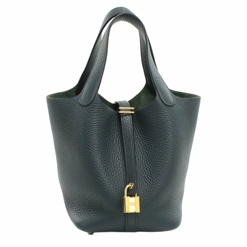 愛馬仕 Picotin Lock PM 手提包，U 字印記，女士，綠色-0