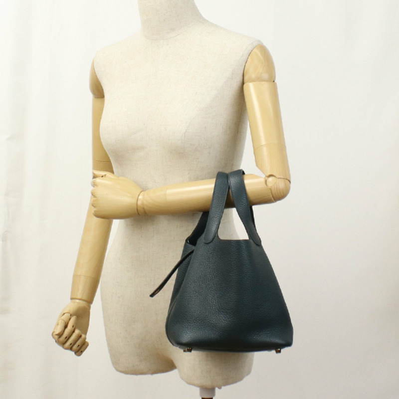 愛馬仕 Picotin Lock PM 手提包，U 字印記，女士，綠色-6