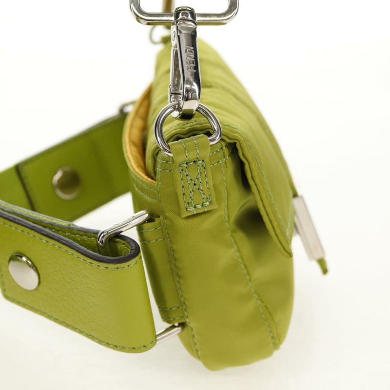 【日本直送】FENDI POTER 肩背包 尼龍 兩用 綠色 銀色 正品 121360M-3