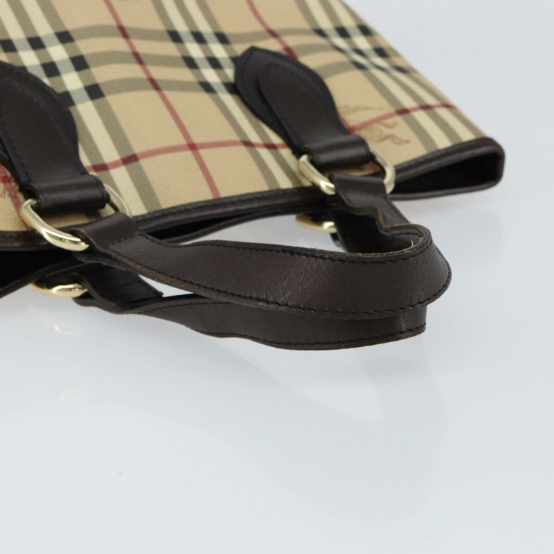 【日本直送】BURBERRY Nova 格紋手提包 PVC 皮革 米色 金色 正品 148869-6