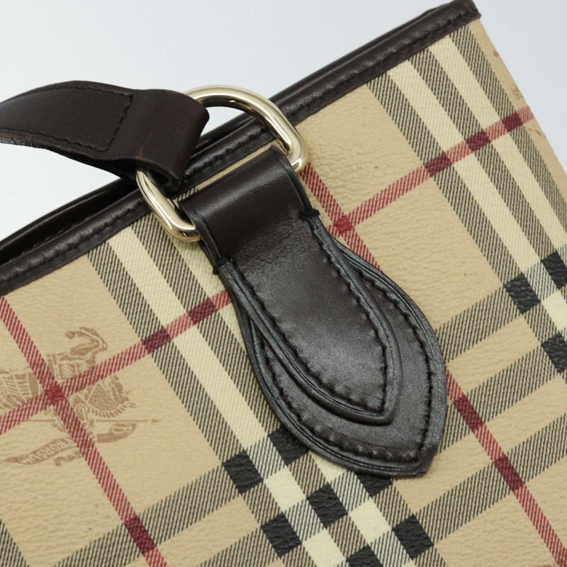 【日本直送】BURBERRY Nova 格紋手提包 PVC 皮革 米色 金色 正品 148869-9