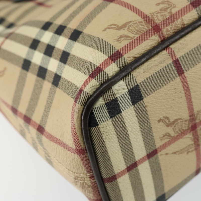 【日本直送】BURBERRY Nova 格紋手提包 PVC 皮革 米色 金色 正品 148869-13