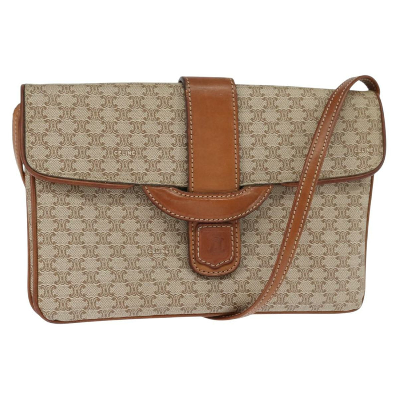 【日本直送】CELINE Macadam帆布肩背包 PVC米色金色 正品 150387-0