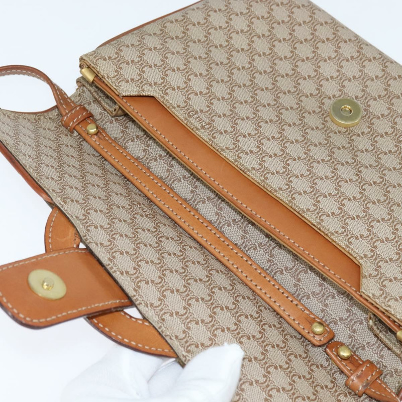 【日本直送】CELINE Macadam帆布肩背包 PVC米色金色 正品 150387-9