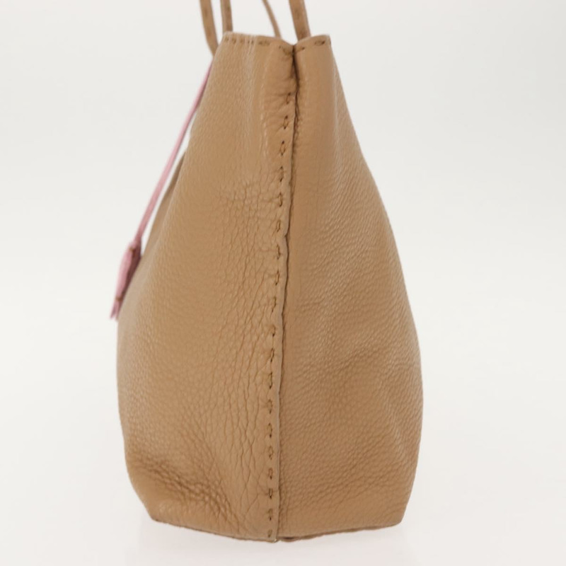 【日本直送】FENDI Celeria 手提包 皮革 米色 銀色 正品 150443-2