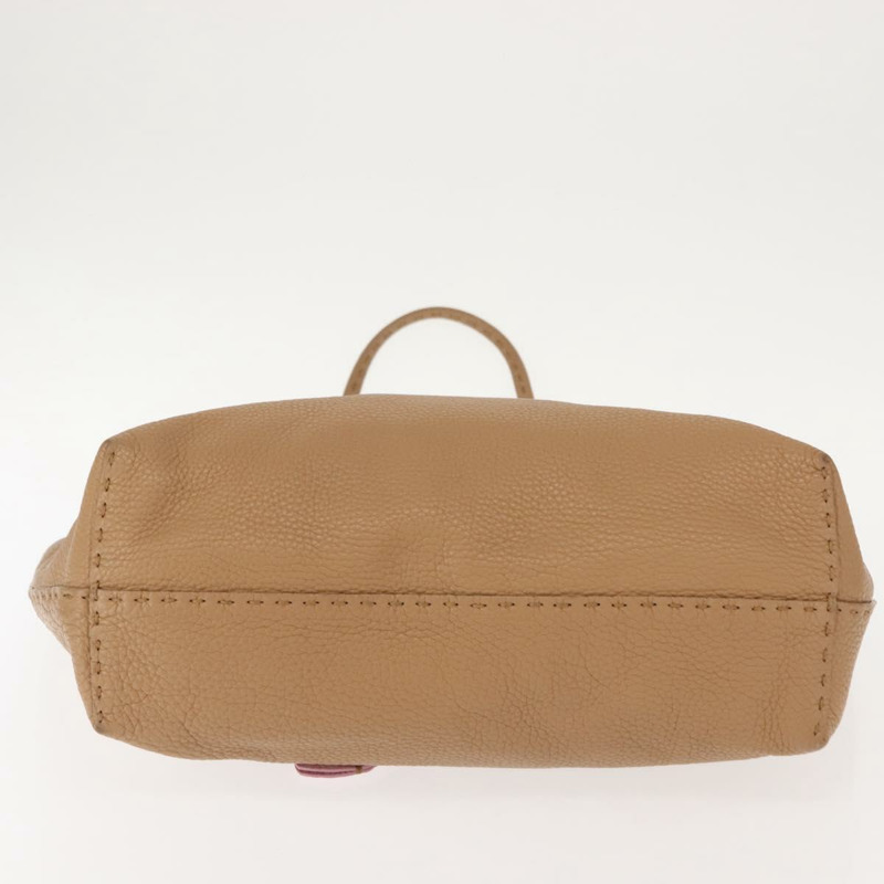 【日本直送】FENDI Celeria 手提包 皮革 米色 銀色 正品 150443-4