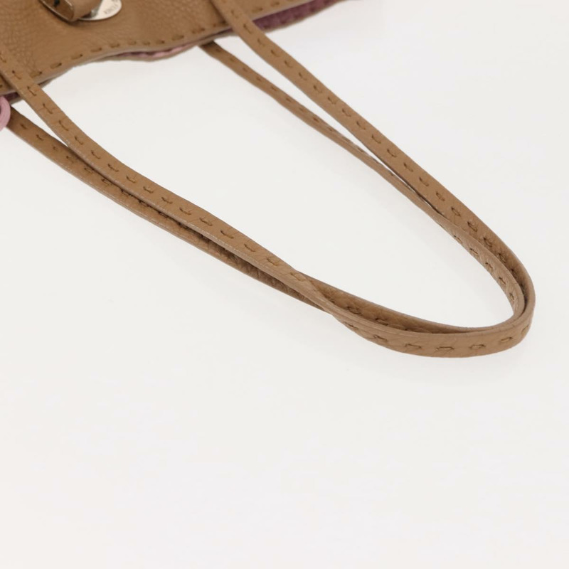 【日本直送】FENDI Celeria 手提包 皮革 米色 銀色 正品 150443-6