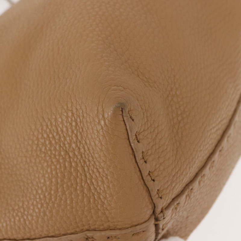 【日本直送】FENDI Celeria 手提包 皮革 米色 銀色 正品 150443-7