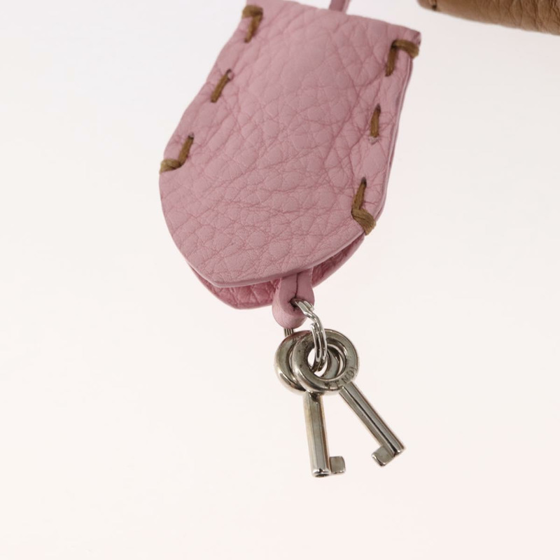 【日本直送】FENDI Celeria 手提包 皮革 米色 銀色 正品 150443-8