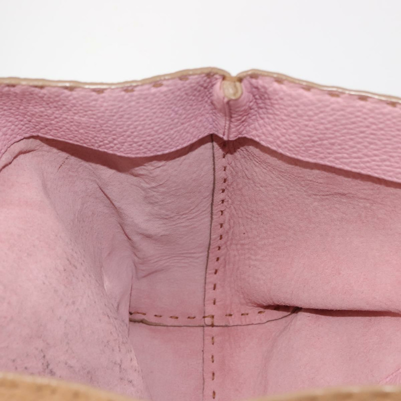 【日本直送】FENDI Celeria 手提包 皮革 米色 銀色 正品 150443-19