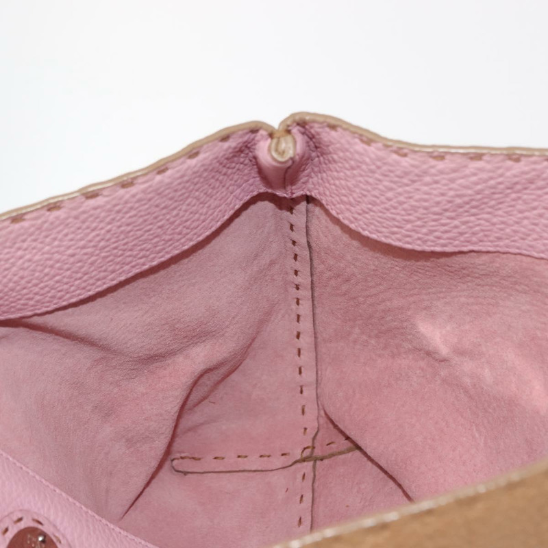 【日本直送】FENDI Celeria 手提包 皮革 米色 銀色 正品 150443-20