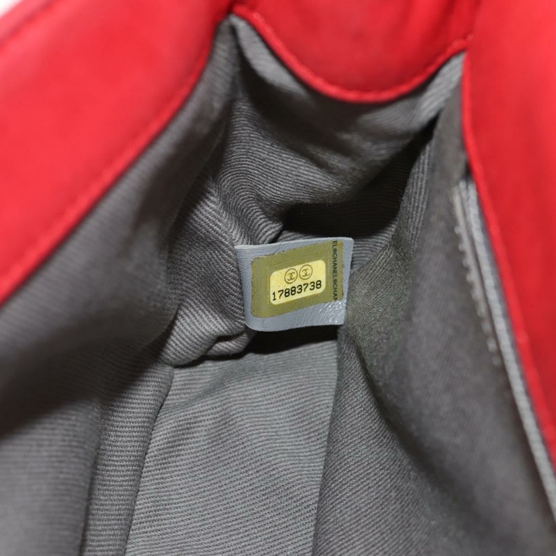 【日本直送】香奈兒 (CHANEL) 野性縫線鏈條肩背包，紅色皮革，CC標誌，貨號128522M-9