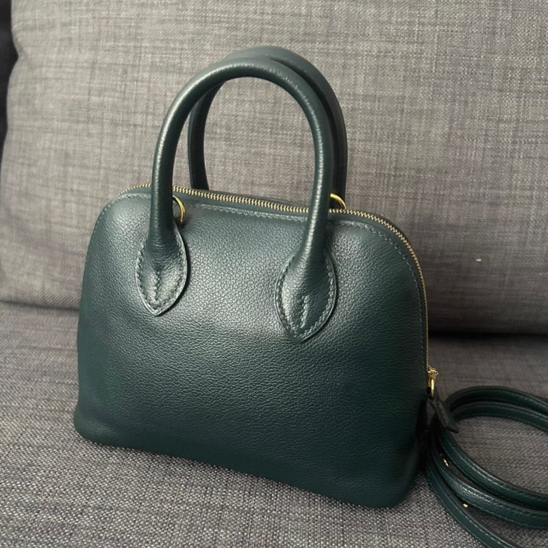 98新愛馬仕/Hermes mini bolide 6O松柏綠evercolor皮 金扣 D刻-2