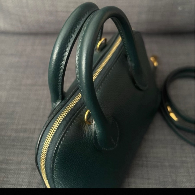 98新愛馬仕/Hermes mini bolide 6O松柏綠evercolor皮 金扣 D刻-3