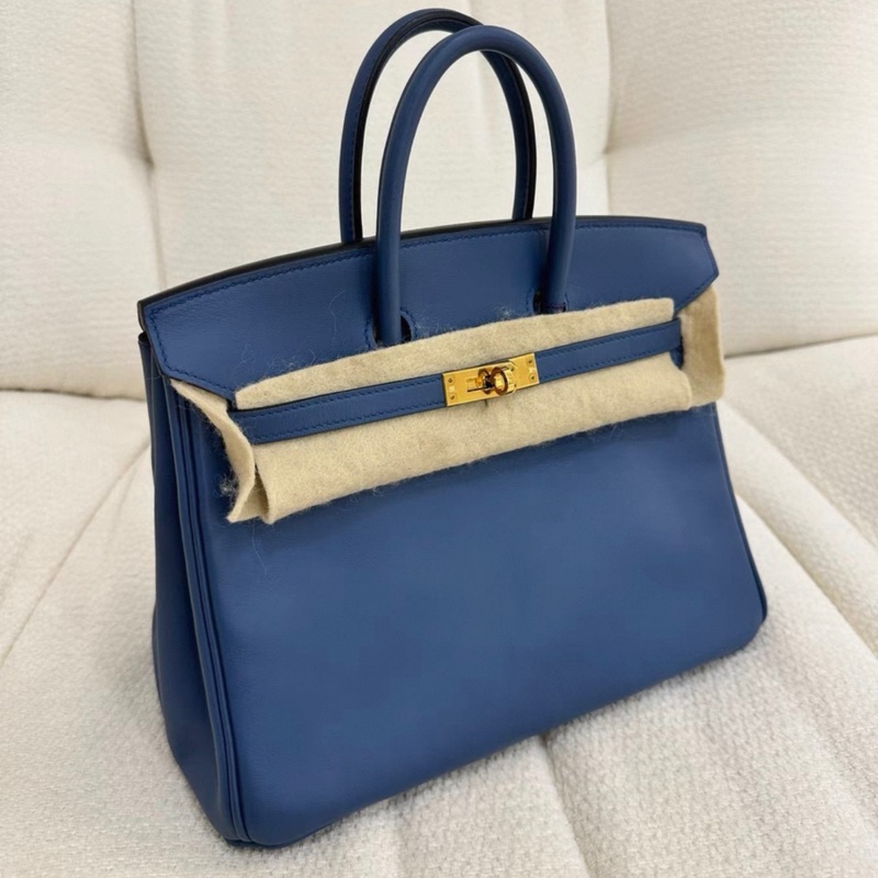 愛馬仕birkin 25 瑪瑙藍金扣 swift 皮 A刻 狀態非常好-0