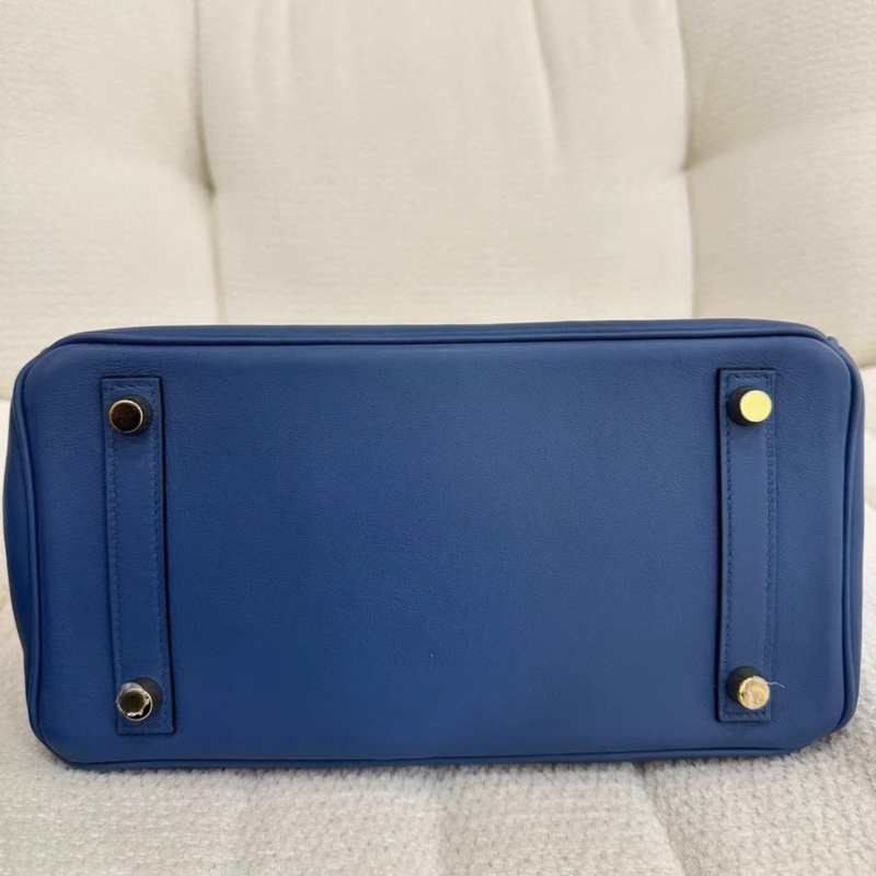 愛馬仕birkin 25 瑪瑙藍金扣 swift 皮 A刻 狀態非常好-3