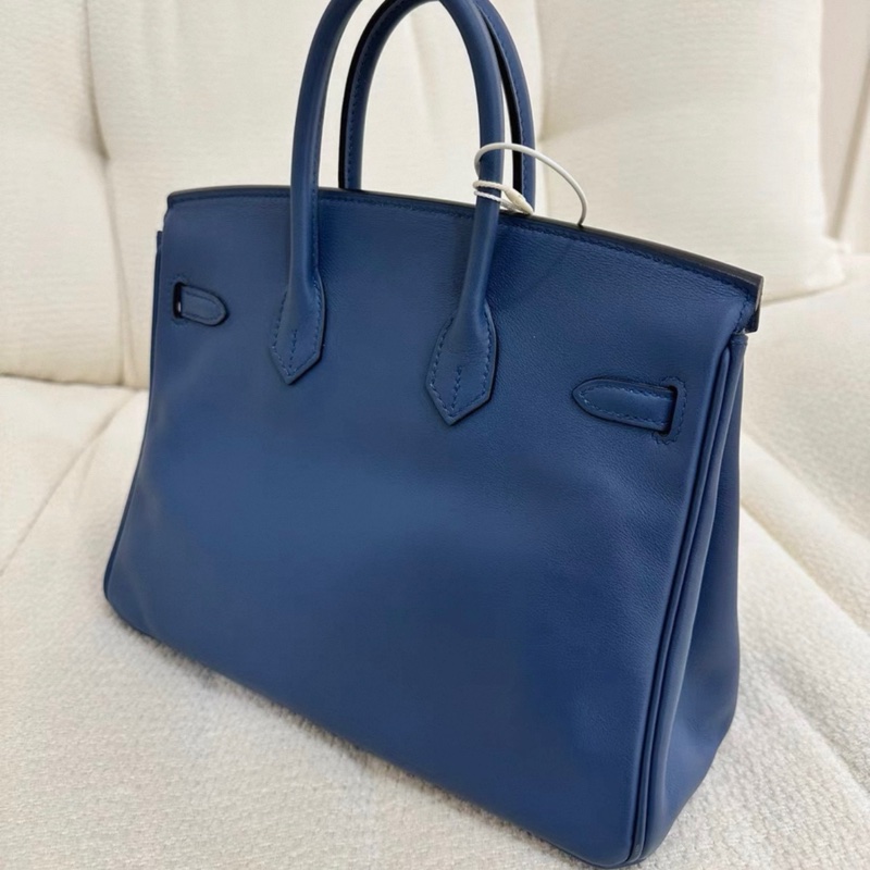 愛馬仕birkin 25 瑪瑙藍金扣 swift 皮 A刻 狀態非常好-4
