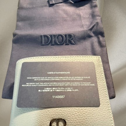 Dior CD Icon雙摺錢包/灰藍色小牛皮-8