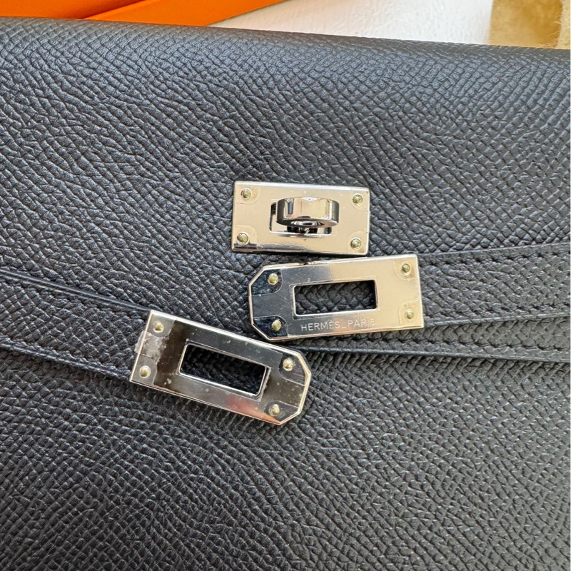 🌈Hermes🧡Kelly Wallet🧡黑色銀扣🌟全新未使用🌟Epsom皮🌟-2