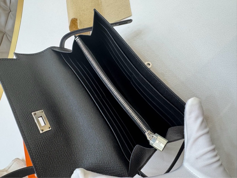 🌈Hermes🧡Kelly Wallet🧡黑色銀扣🌟全新未使用🌟Epsom皮🌟-3