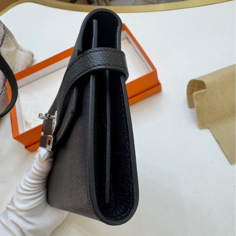 🌈Hermes🧡Kelly Wallet🧡黑色銀扣🌟全新未使用🌟Epsom皮🌟-5