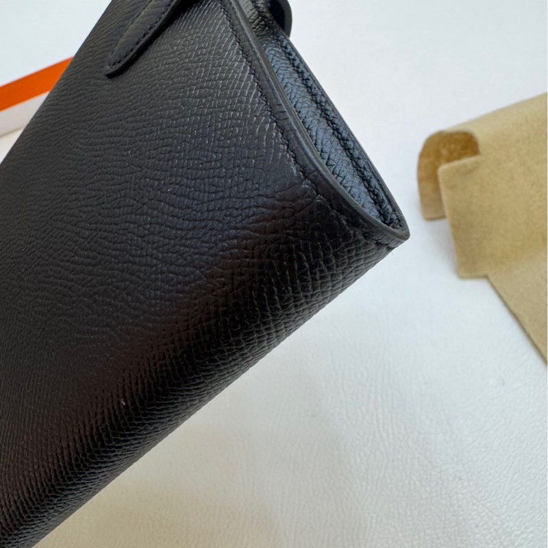 🌈Hermes🧡Kelly Wallet🧡黑色銀扣🌟全新未使用🌟Epsom皮🌟-7