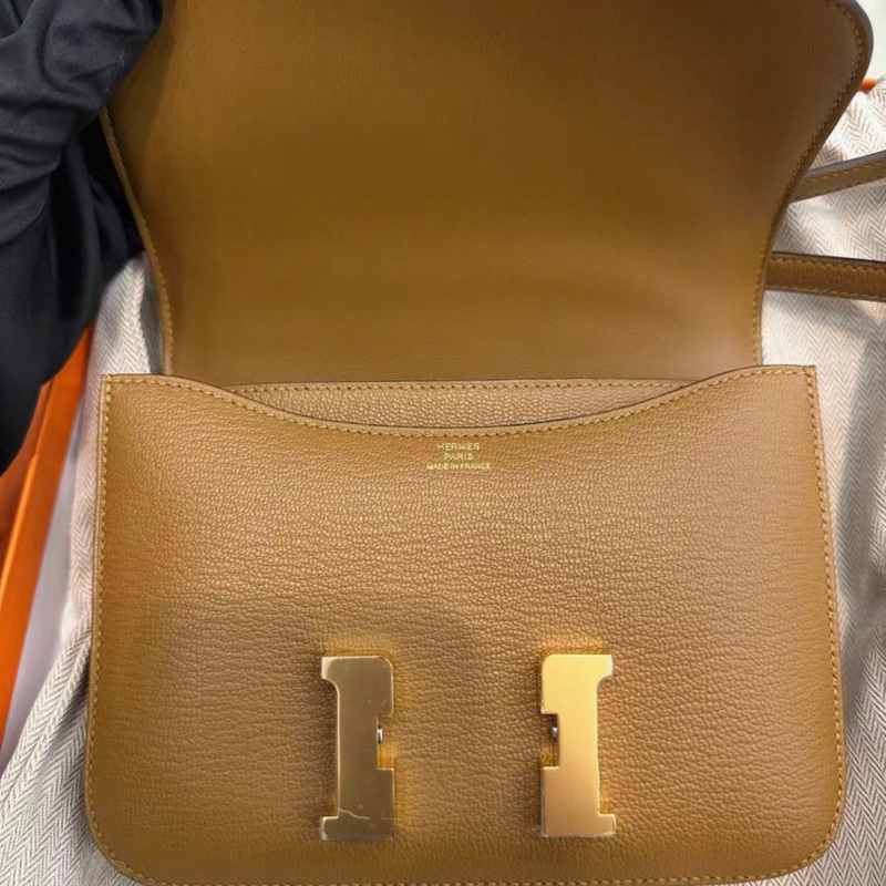 Hermes愛馬仕康康19 全️未使用 牛皮紙色 Epsom皮質+B刻+帶膜+全套-5