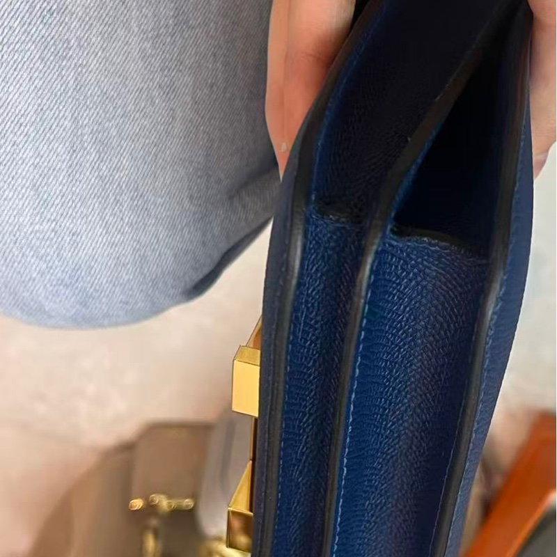 🌈Hermes💙Mini Constance 19💙S4深邃藍金扣🌟99新🌈Epsom皮🌟已Hold🌟-6