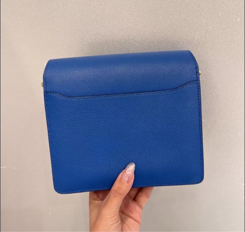 🌈Hermes💙Mini Roulis 19💙琉璃藍Bleu Zellige金扣🌟全套有單💙99新🌟evercolor皮🌟-5