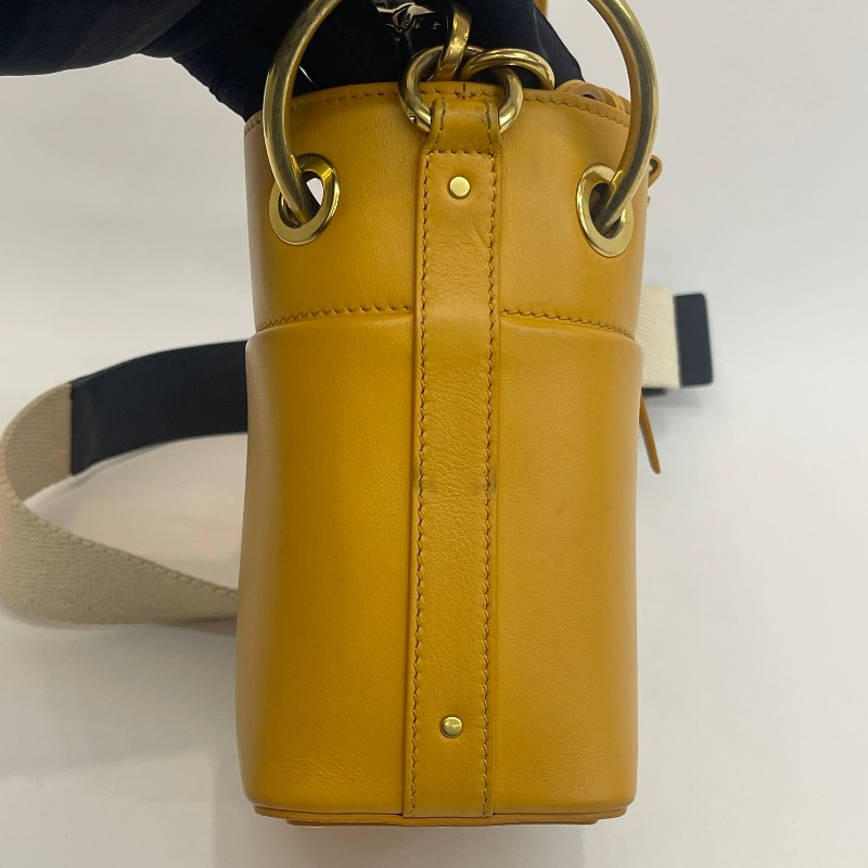Chloe/克洛伊黃色水桶斜挎包。-13