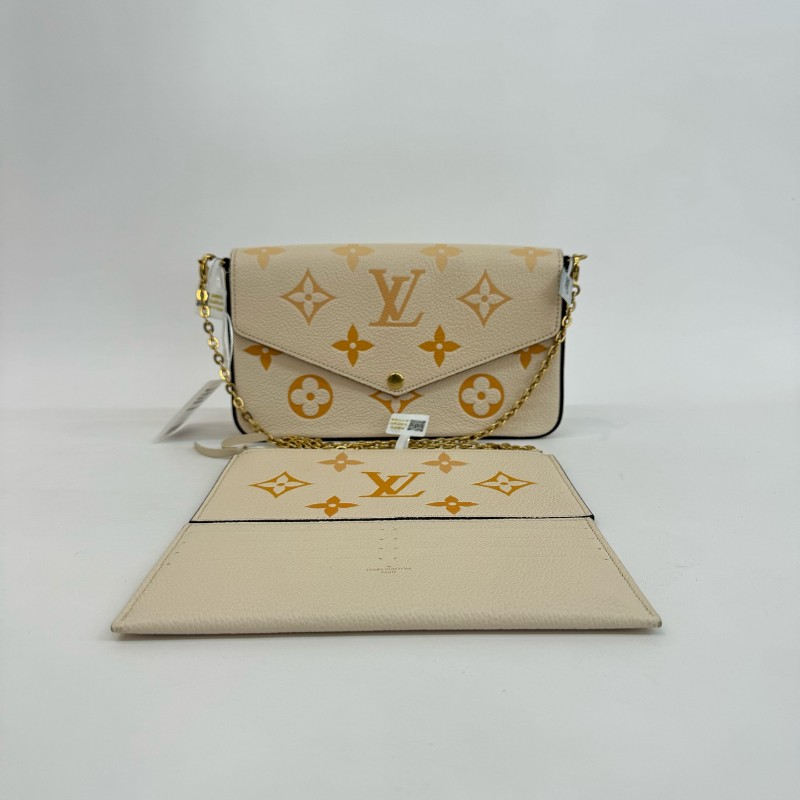 Louis Vuitton/路易威登全皮香草黃漸變色三合一芯片款21㎝。-0