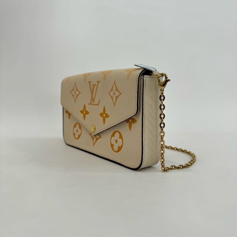 Louis Vuitton/路易威登全皮香草黃漸變色三合一芯片款21㎝。-5