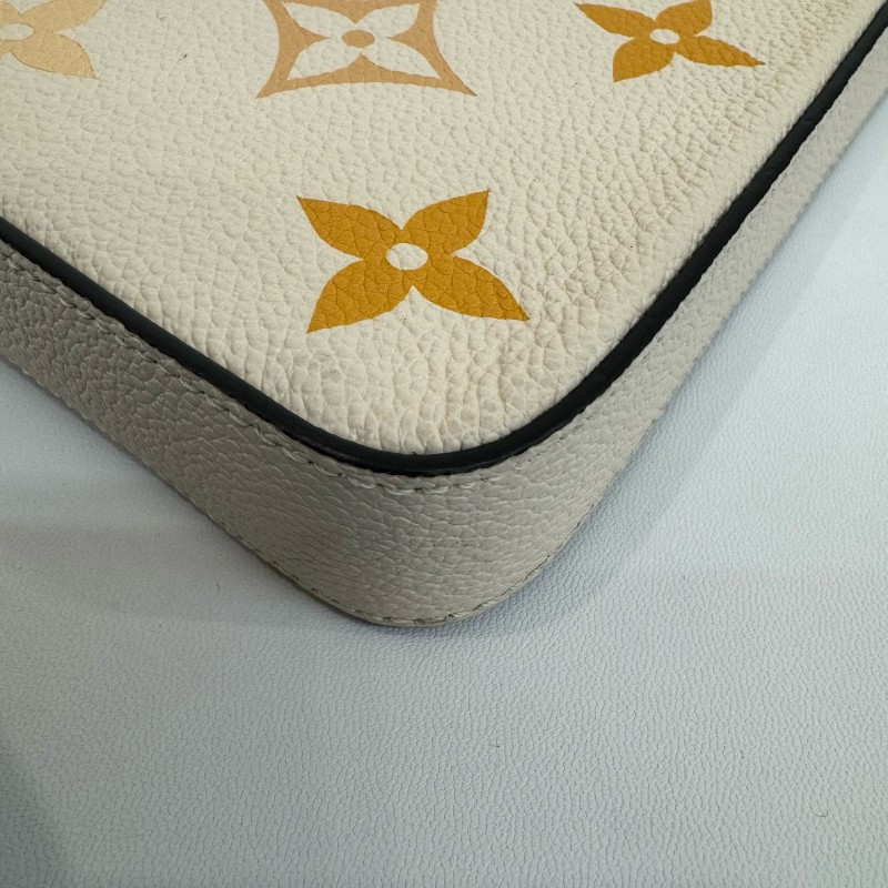Louis Vuitton/路易威登全皮香草黃漸變色三合一芯片款21㎝。-14