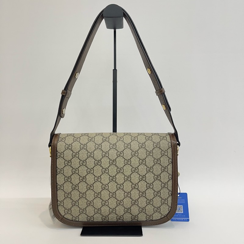 Gucci/古馳1955老花中號單肩斜挎馬鞍包-3