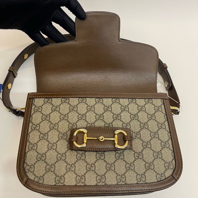 Gucci/古馳1955老花中號單肩斜挎馬鞍包-6